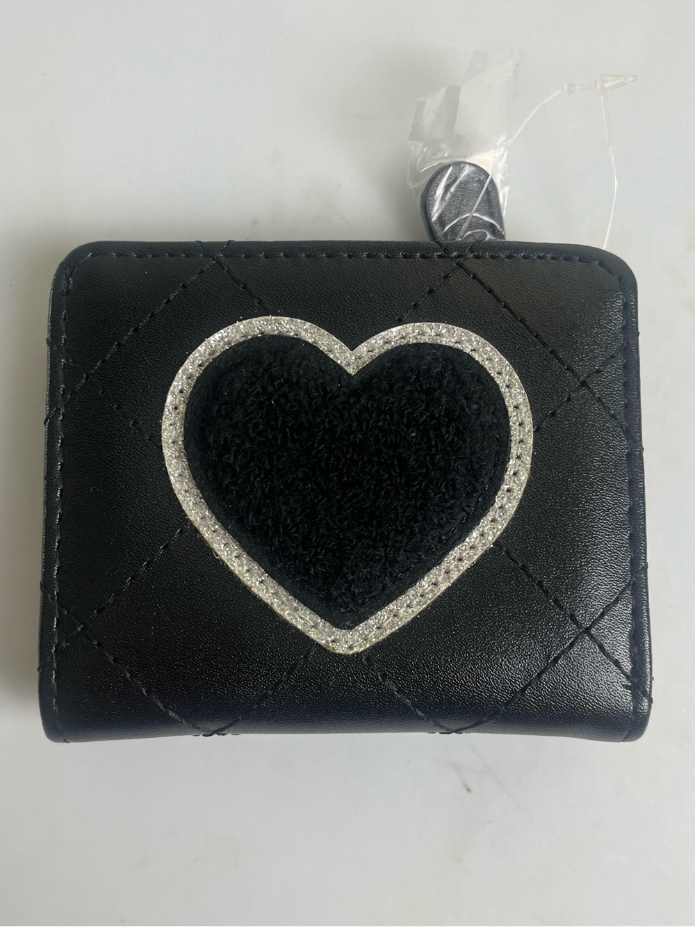 Black Quilted Heart Zip-Around Wallet - Women's Wallet